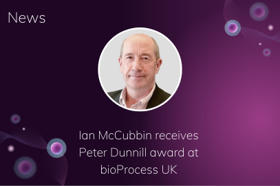 Ian McCubbin receives Peter Dunnill award at bioProcessUK